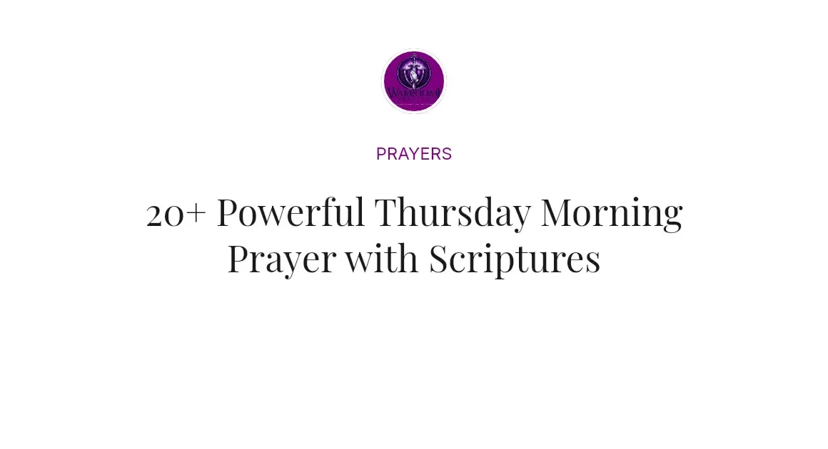 20+ Powerful Thursday Morning Prayer with Scriptures